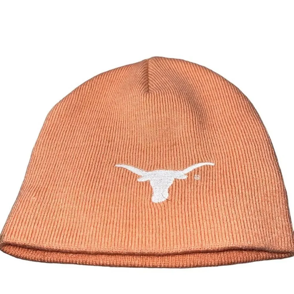 Youth Pinkish Texas Longhorn Basic Knit Bullhorn Beanie Hat Girls Winter Hat